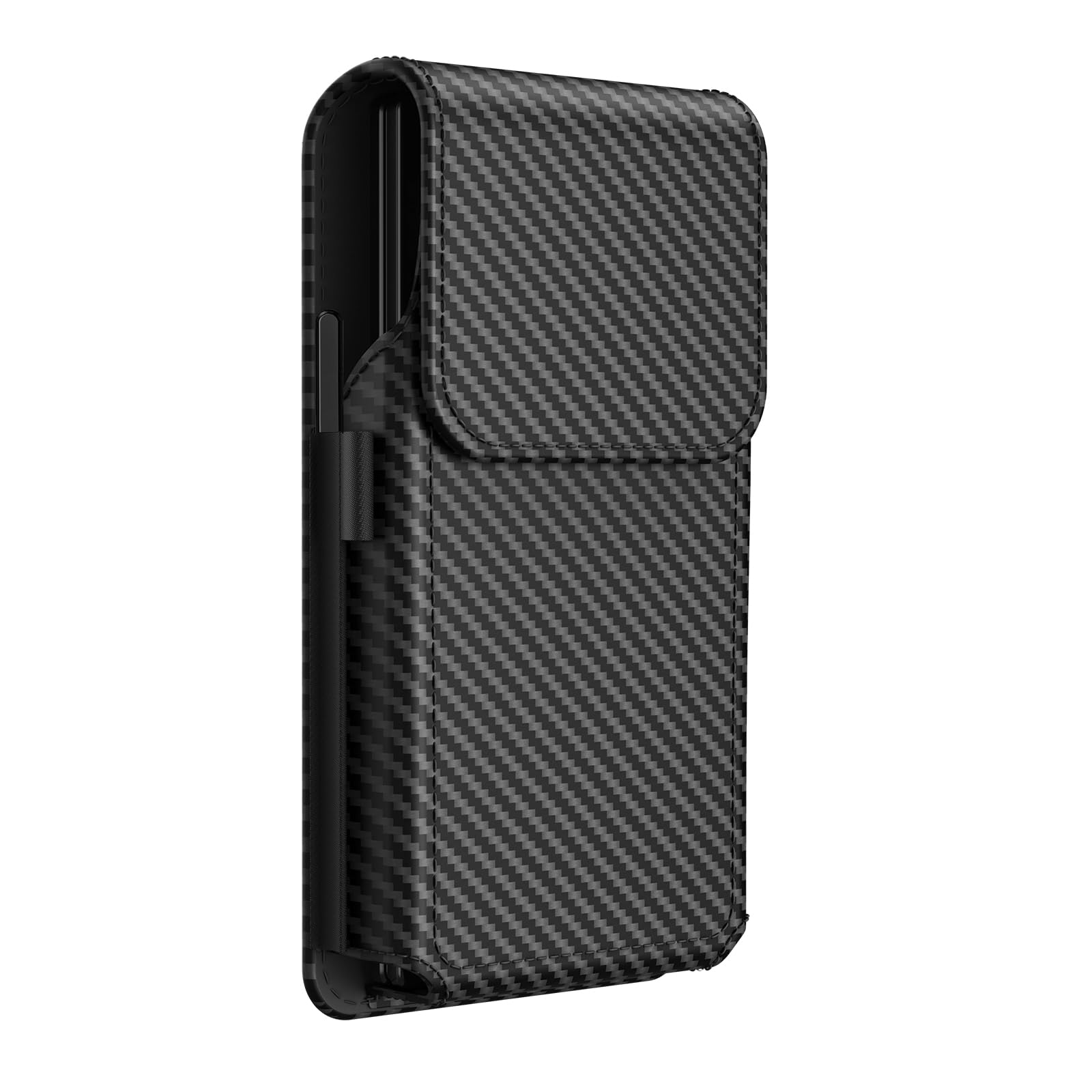 Custodia a fondina per Galaxy Z Fold 8 Ultra, fondina in pelle in fibra di carbonio con pennino Miimall Pen2, clip da cintura e porta carte