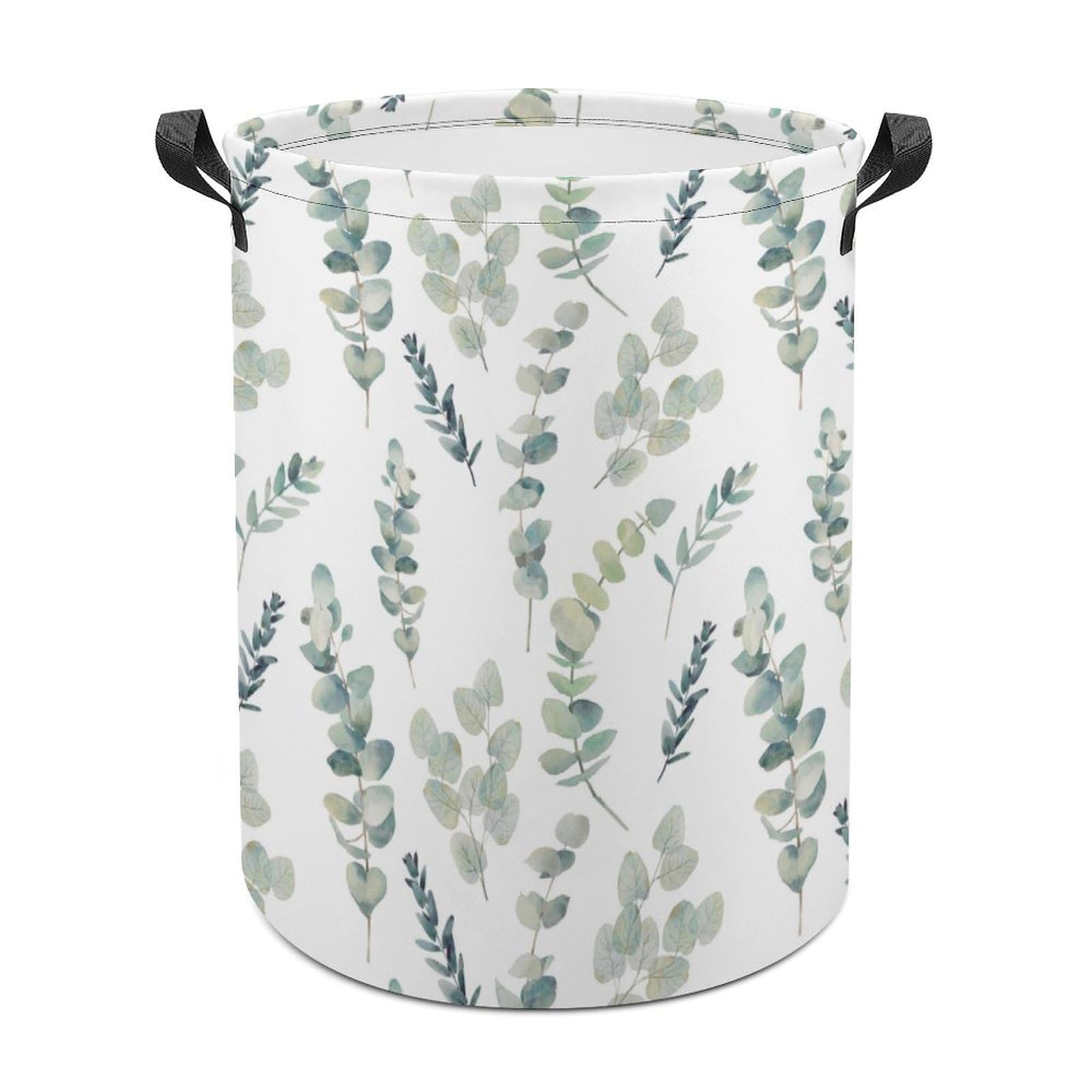 MHYRAC Laundry Hamper, Eucalyptus Leaves Laundry Basket, Washing Basket with Handle