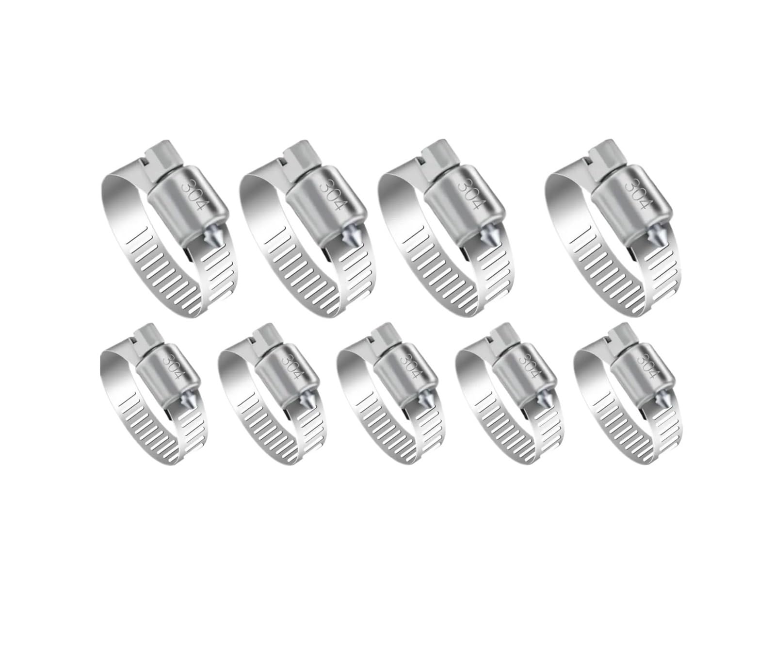 Nodrest 24Pcs 19-29Mm 24Pcs Hose Clamps Adjustable Metal Clip 304 Stainless Steel Screw Band Car Fuel Pipe Clamp 6-51Mm Worm Gear