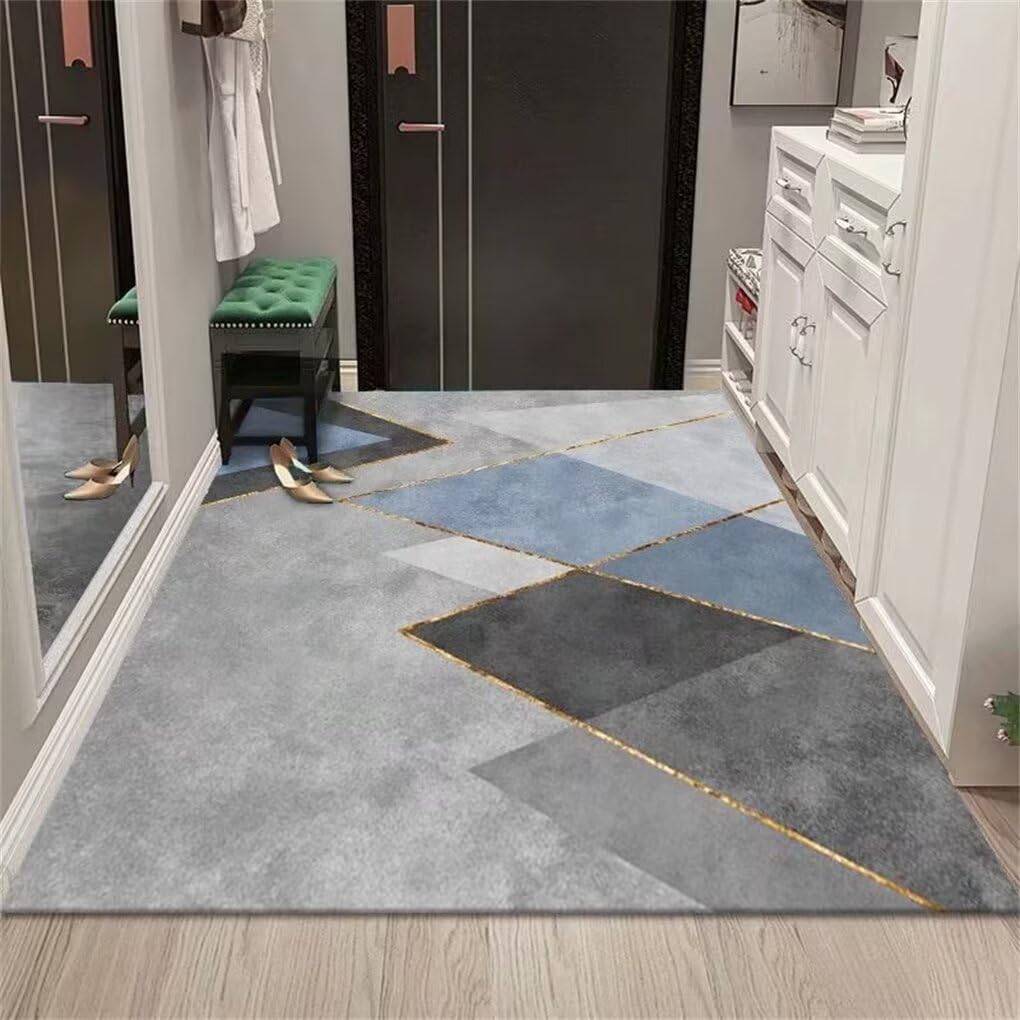Tapis doux gris antidérapant et résistant à l'usure de dimensions 100x210cm
