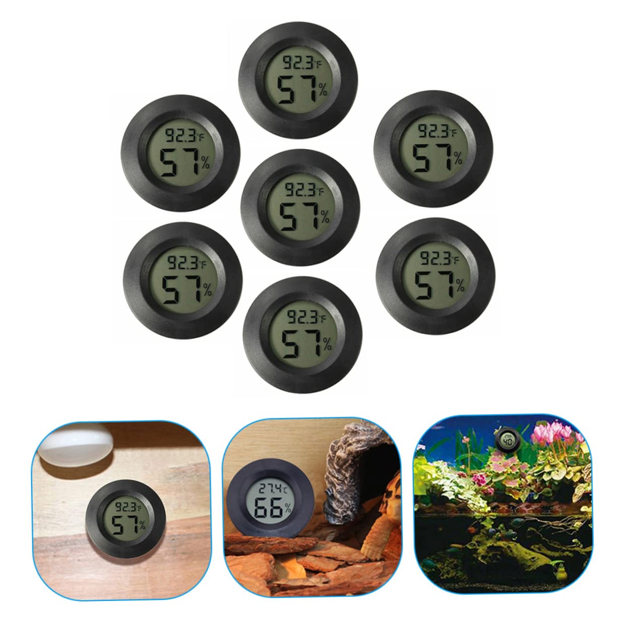 Toddmomy 14piezas Higrómetro Digital Mini Para Terrario Medidor De Humedad y Temperatura Para Reptiles Pantalla Digital Compacto y Portátil