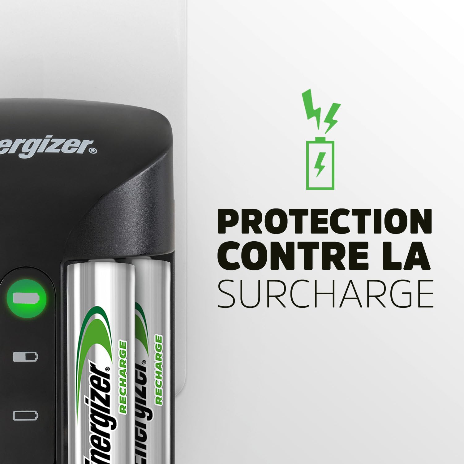 Energizer Recharge Pro - Piles Rechargeables avec Chargeur - Charge complète en 4 Heure ou Moins - Compatible NiMH AA et AAA - 4 Pile AA 2000 mAh incluses