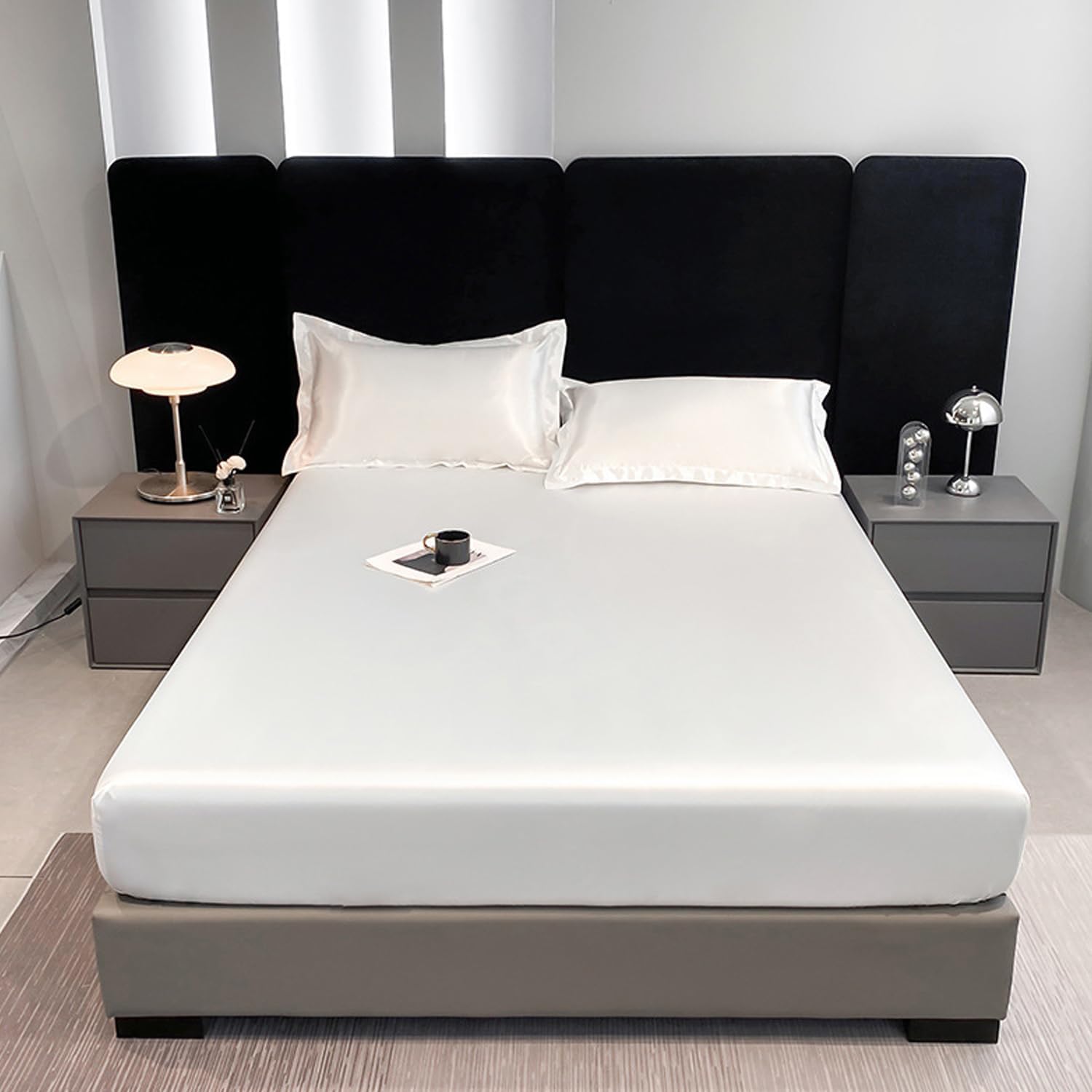 White,90 * 200cm(Twin),LDLCYCN Waterproof Fitted Sheet for Queen/King/Full Size Wash Ice Silk Bed Cover All Around Wrap Cooling Soft Mattress Cover Deep Pocket of 10In Dustproof Mattress Protector