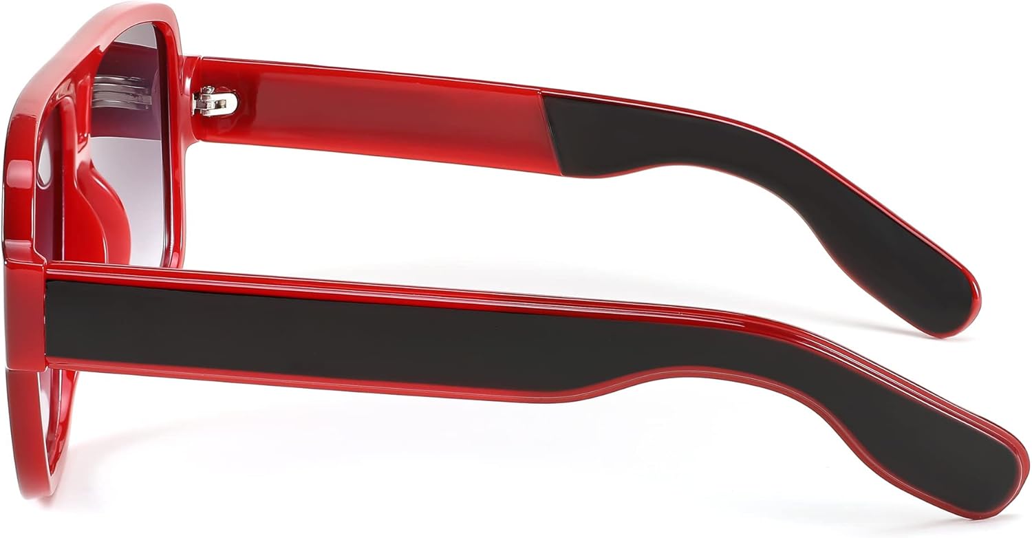 Miniatura 3 de FEISEDY Gafas de sol estilo piloto retro de los años 70 de gran tamaño, para mujeres y hombres, marco cuadrado vintage B2954