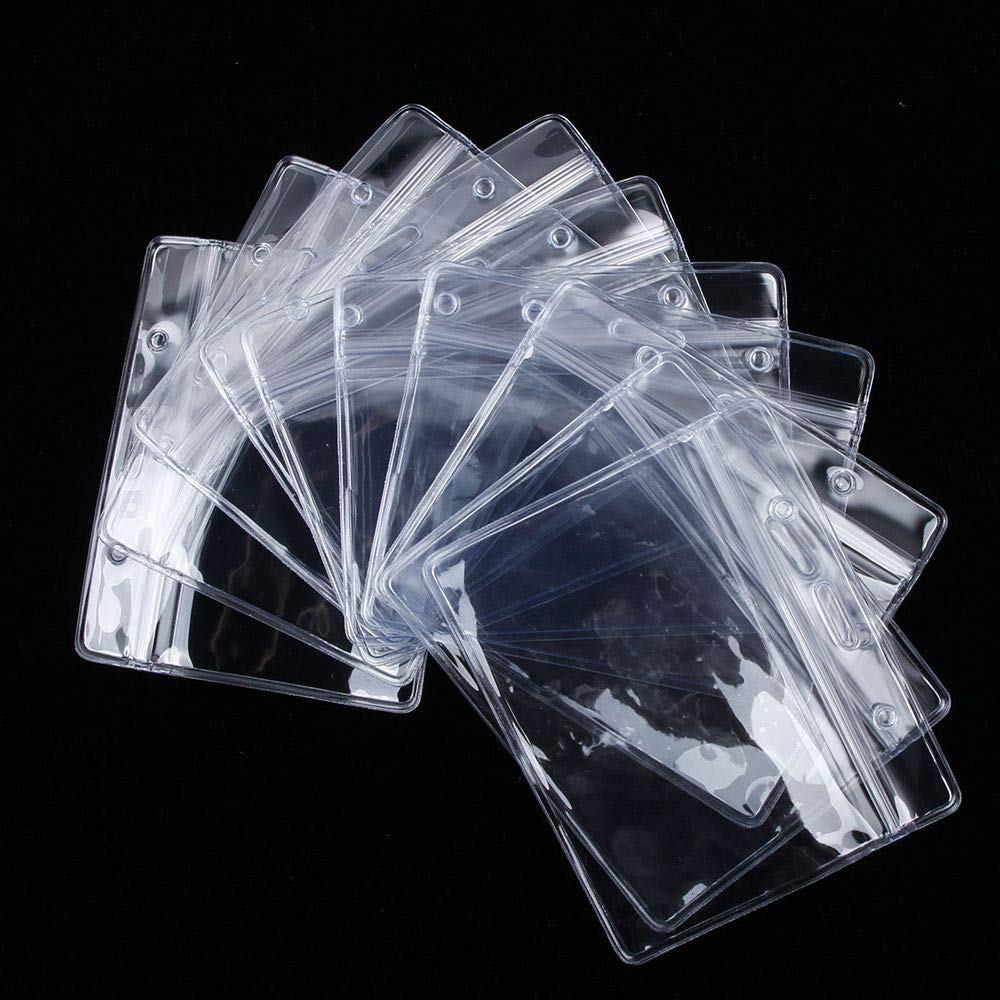 Cordón de insignia, tarjetero para cordón, Fundas for tarjetas de identificación portátiles, fundas de identificación con cordones, funda impermeable, Protector de plástico, nombre transparente, tarje