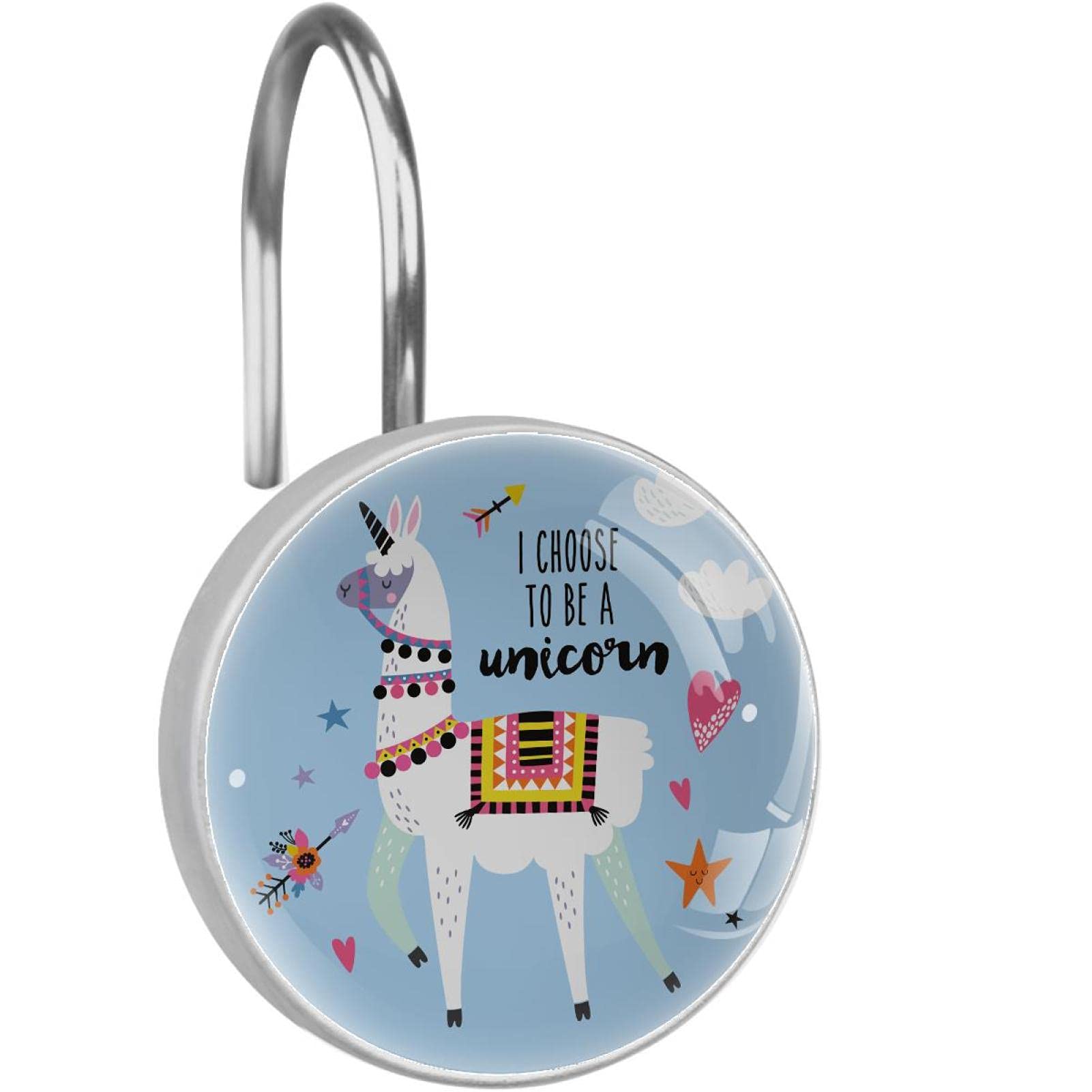 Crochets pour rideau de douche licorne et alpaga pour sourire dès le matin
