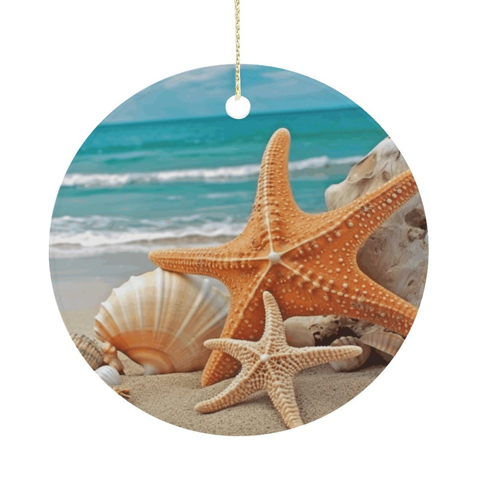 Adfgyerh Women's Style Starfish Seashell Beach Hanging Ceramic Ornaments, Christmas Tree Decorations, Funny Home Decor Gifts For Sisters & Work Best Friends