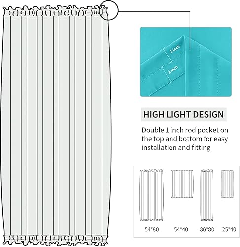 Miniatura 418 de DWCN Cortinas para puerta francesa: cortina térmica con bolsillo para barra para puertas con ventana de cristal, puertas de cocina y patio