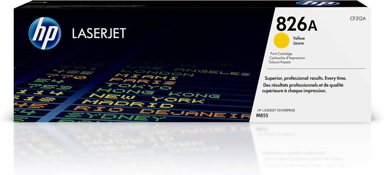 HP 826A Yellow Toner Cartridge | Works Color LaserJet Enterprise M855 Series | CF312A