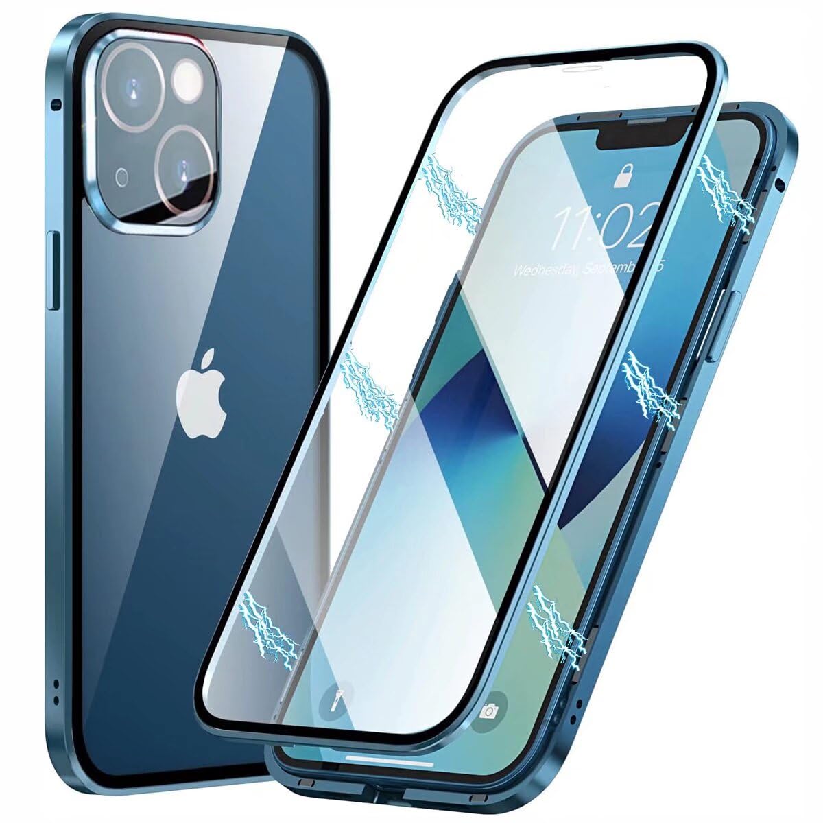 Amazon.co.jp: iPhone 17 Air ガラスケース 透明 両面 強化 ガラス 360 