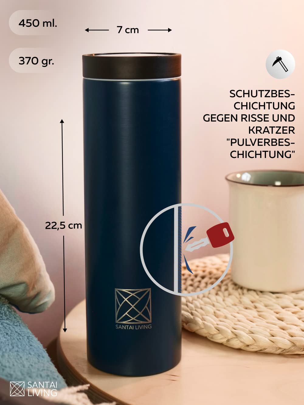 EVA SOLO | Gobelet à Emporter 0,35 L Bleu Poussiéreux | Gobelet