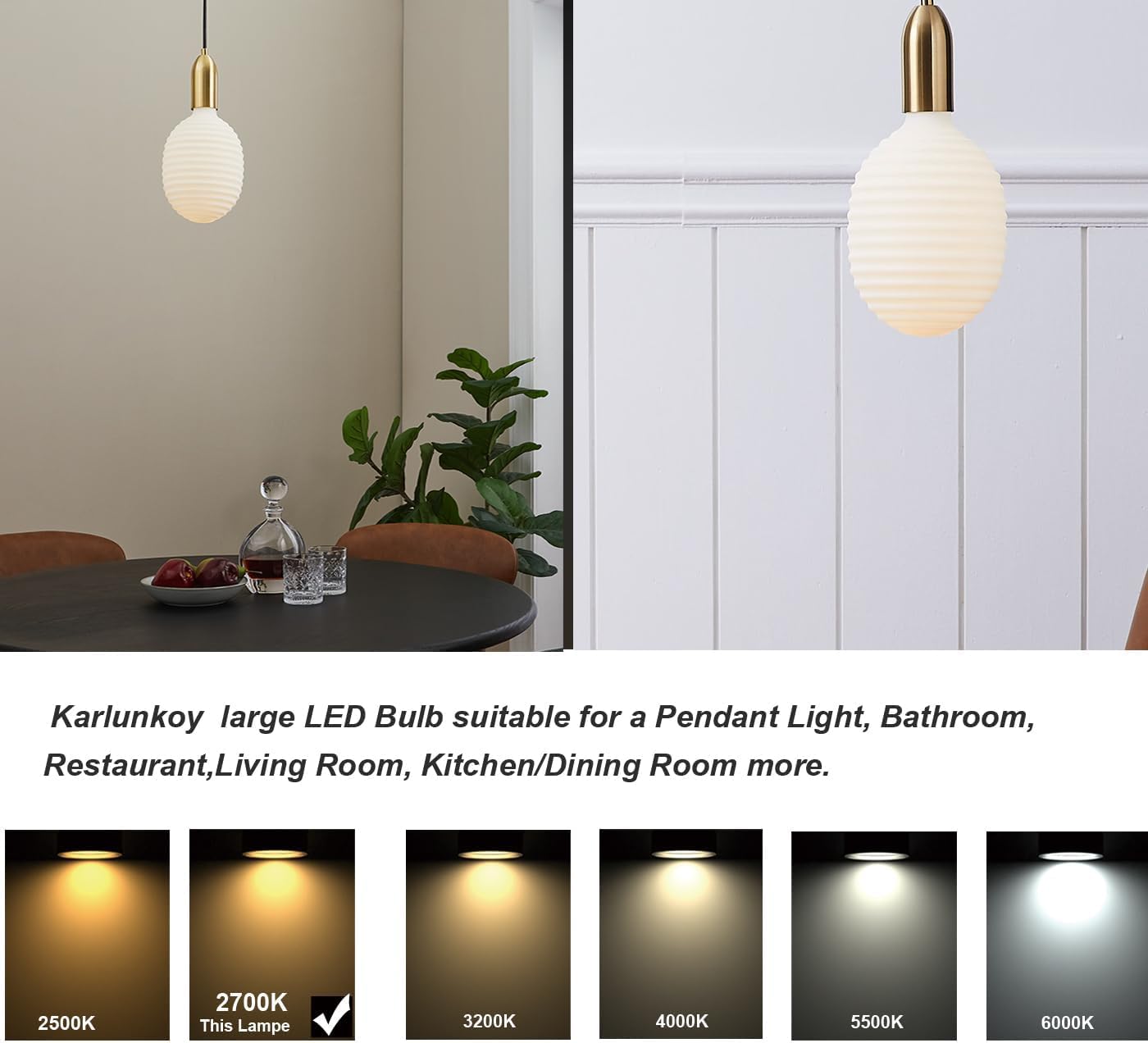 4W E27 XXL LED Edison Lampe Dimmbar 2700K Warmweiß | Überdimensioniertes Design für einzigartiges Licht. Schafft Retro-Atmosphäre für Schlafzimmer, Café und Restaurant.