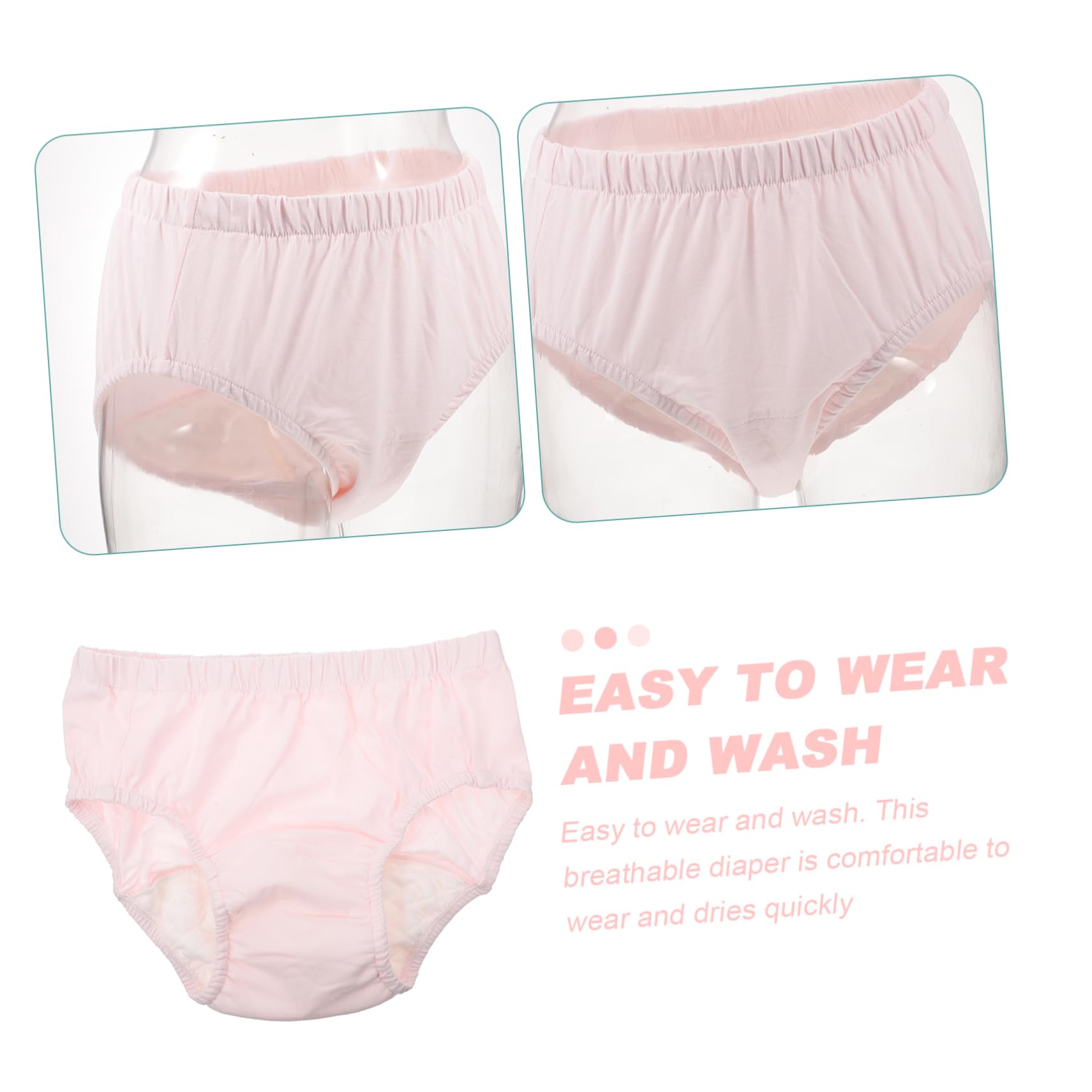 MOLUCKFU Elderly Care Underwear 1pc Incontinence Briefs Men's Diaper Reusable Comfortable Cotton for Light to Heavy Incontinence Random Style