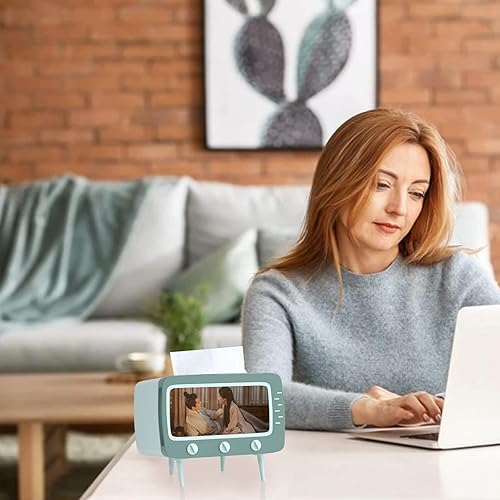 Miniatura 6 de SGVAHY Soporte para caja de pañuelos retro para TV, lindo y práctico soporte para teléfono celular, soporte para tampón para baño, cocina,