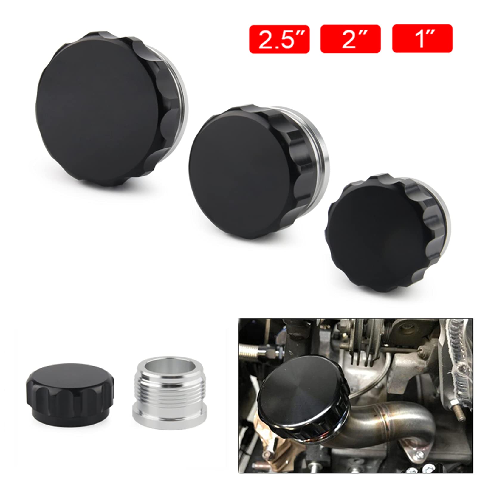 MR HELLOMR HELLO 2" Fuel Cap Weld on Filler Neck and Oil Tank Billet Aluminium Alloy