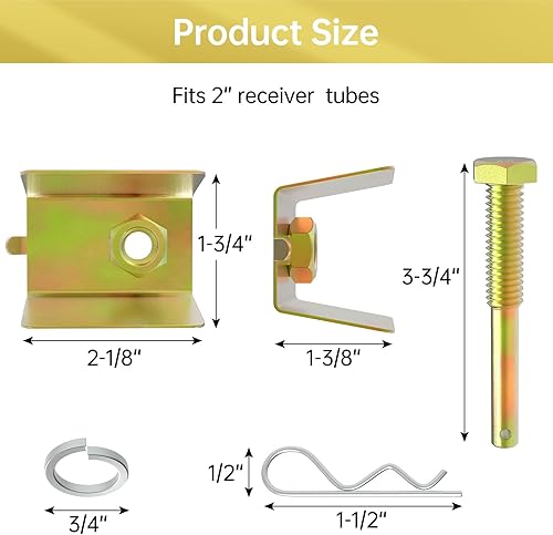 Miniatura 2 de Dispositivo de cuña de pasador de enganche anti-traqueteo,Se adapta al receptor de 2 pulgadas,Agujero de 12 pulgadas