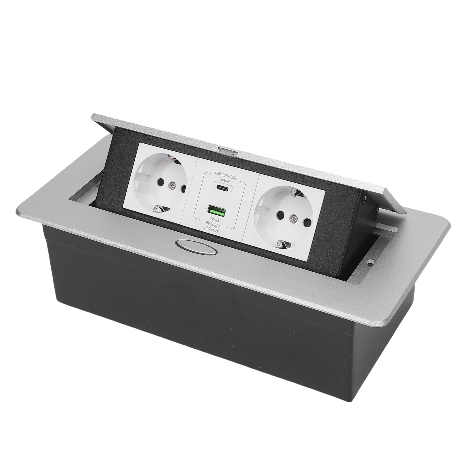 Elektryczne Gniazdko Wyskakujące na Podłodze 4000W 16A, Wpuszczane Gniazdo z Gniazdem na Blat, Wysuwane Gniazdo z ładowarką USB 20W, do Biurowego Domu
