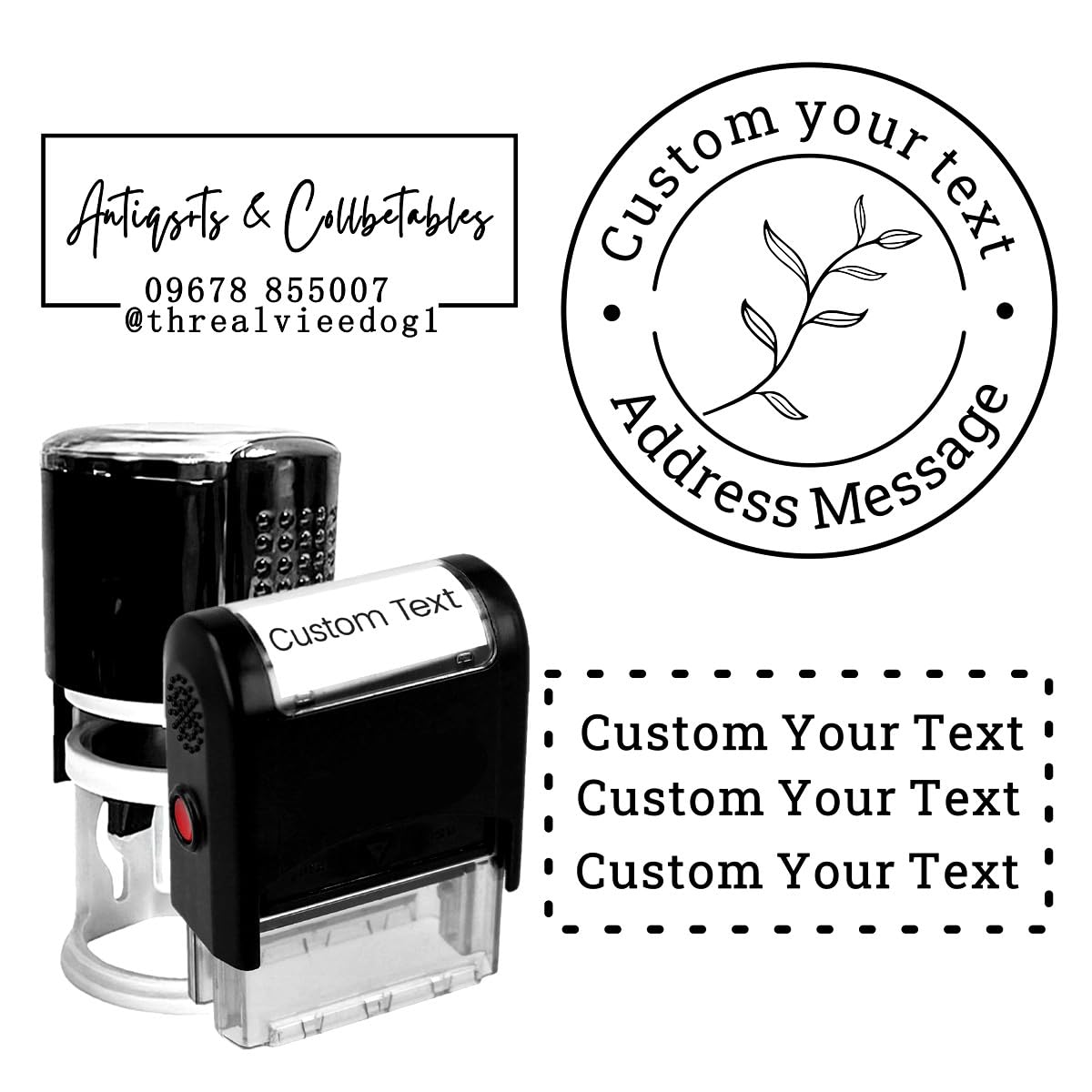 Jswlywmtpj Wooden Personalised Custom Rubber Stamp For Business Logo Address Labels Self Inking，Provide Your Own Picture Custom Logo Stamp Multi-Size (Self Inking)