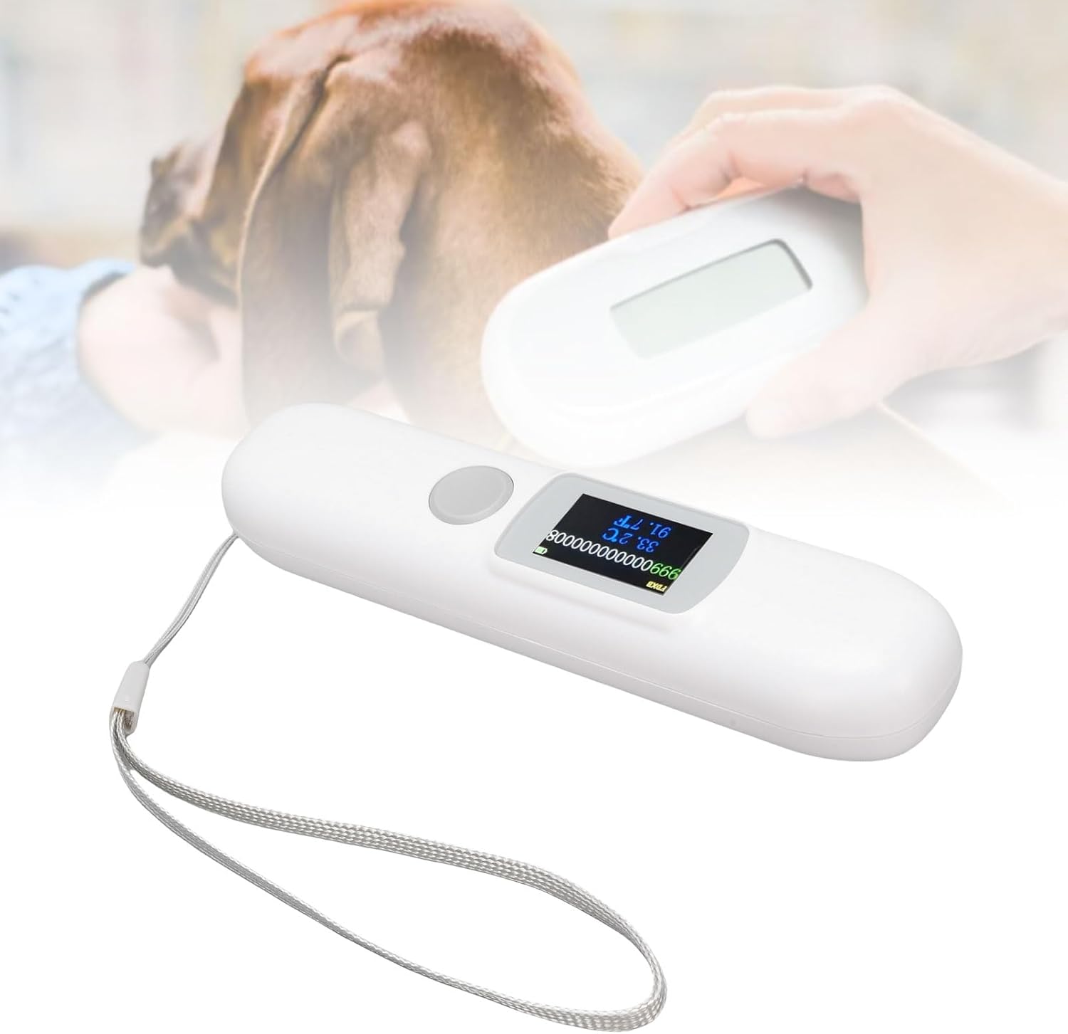 SUNGOOYUE Microchip Scanner, ABS Pet Microchip Tag Reader with 1.14 Inch Color Screen for Animal Management