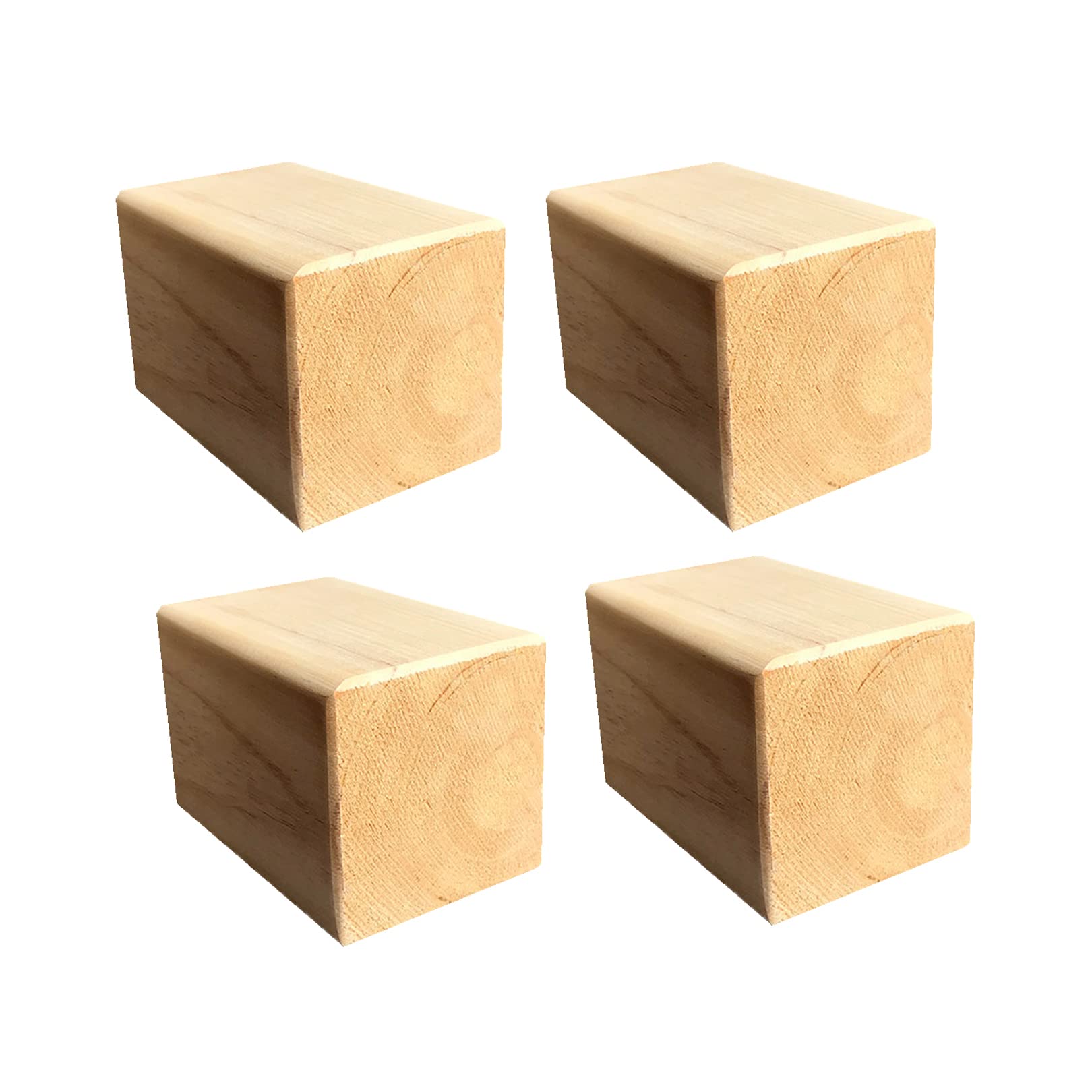 WYQXTY Heavy Duty Wooden Furniture Riser, Wooden Furniture Risers 6x6cm 5-10cm Height Wood Color Pack Of 4(8cm)