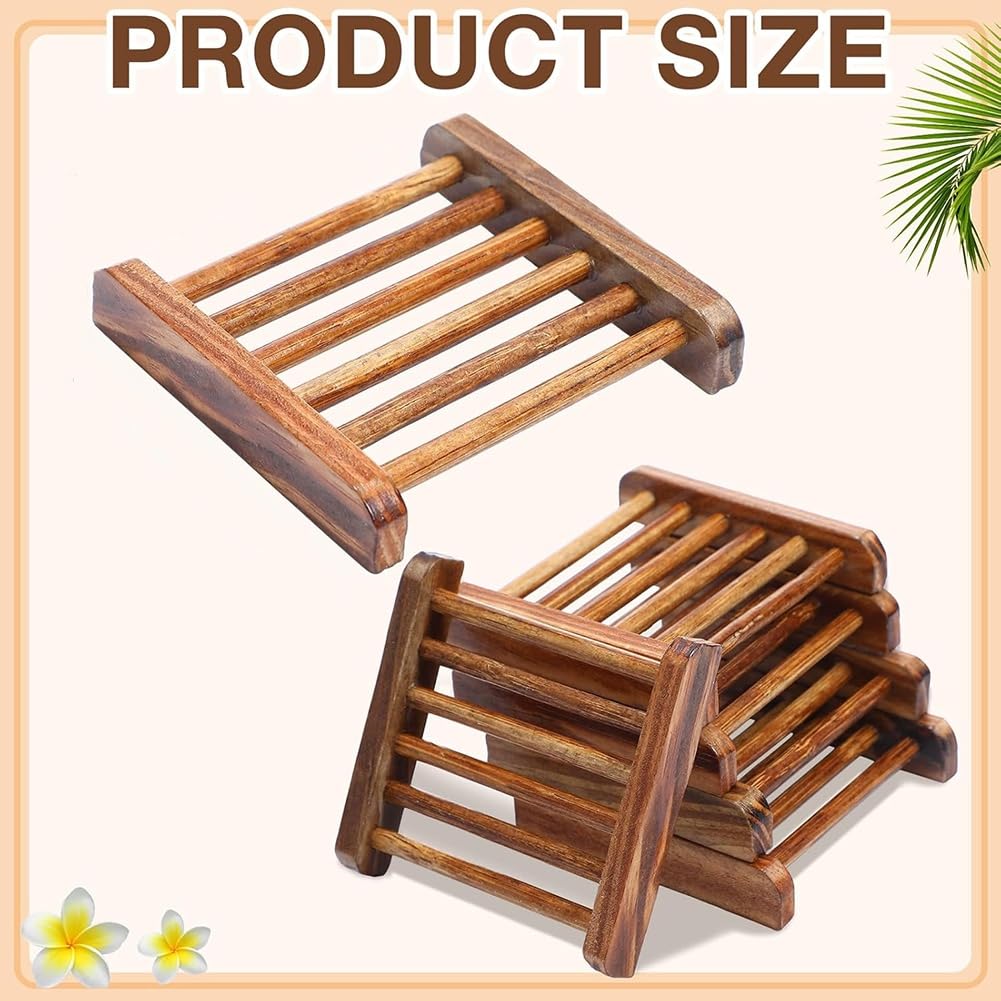 Jabonera de Madera para Baño, Soporte para Jabón con Escurridor, Bandeja Artesanal