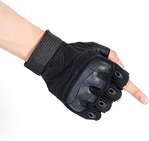 Miniatura 8 de GCSIOM - Guantes tácticos sin dedos transpirables, antideslizantes, resistentes a los impactos, adecuados para ciclismo al aire libre, motociclismo,
