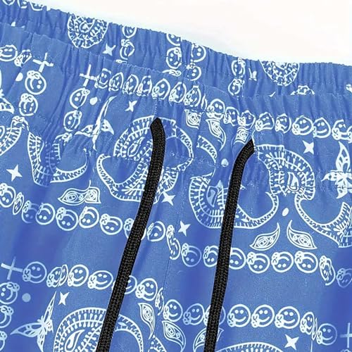 Lastesso Swim Trunks Men Lightweight Bandana Shorts Drawstring Short Swim Trunks with Pockets Casual Swimwear Beach Shorts4