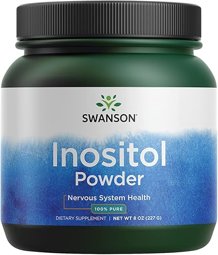 Swanson Polvo de inositol 100% puro, suplemento natural que promueve la concentración y la relajación, apoyo nervioso y celular, (8 onzas)