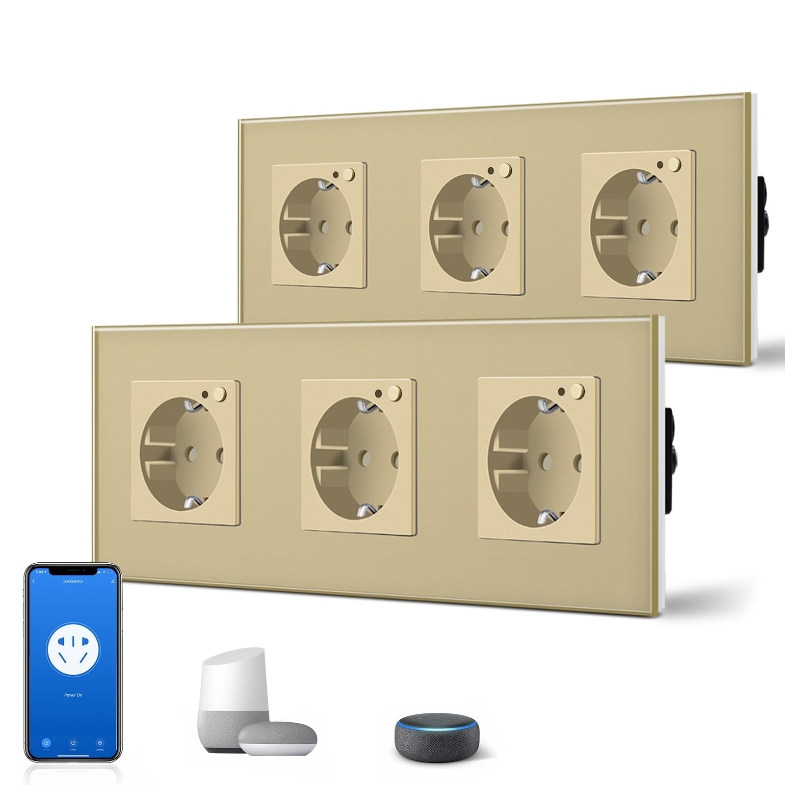 BSEED Enchufe Inteligente con 20W USB y Tipo C,Mate Enchufe Pared Wifi con Medidor Consumo,Control Remoto por APP & Voz,Requiere Cable Neutro,1 Enchufe,Blanco 86mm — view 135