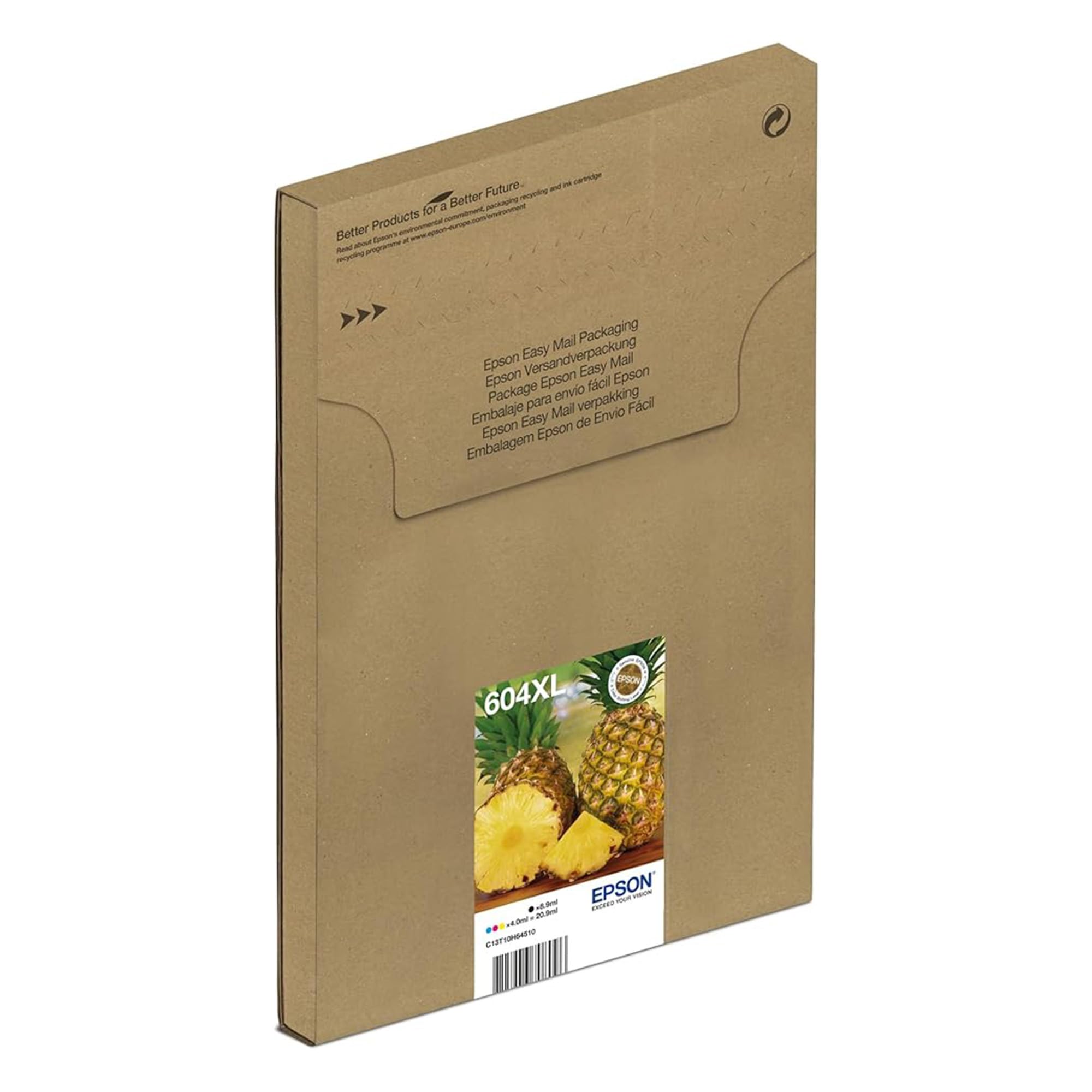 Epson 604XL Serie Ananas - Cartucce per stampante getto d'inchiostro, Multipack 4 colori (Nero, Ciano, Magenta, Giallo), Formato XL, Stampe affidabili casa e ufficio, Confezione EasyMail