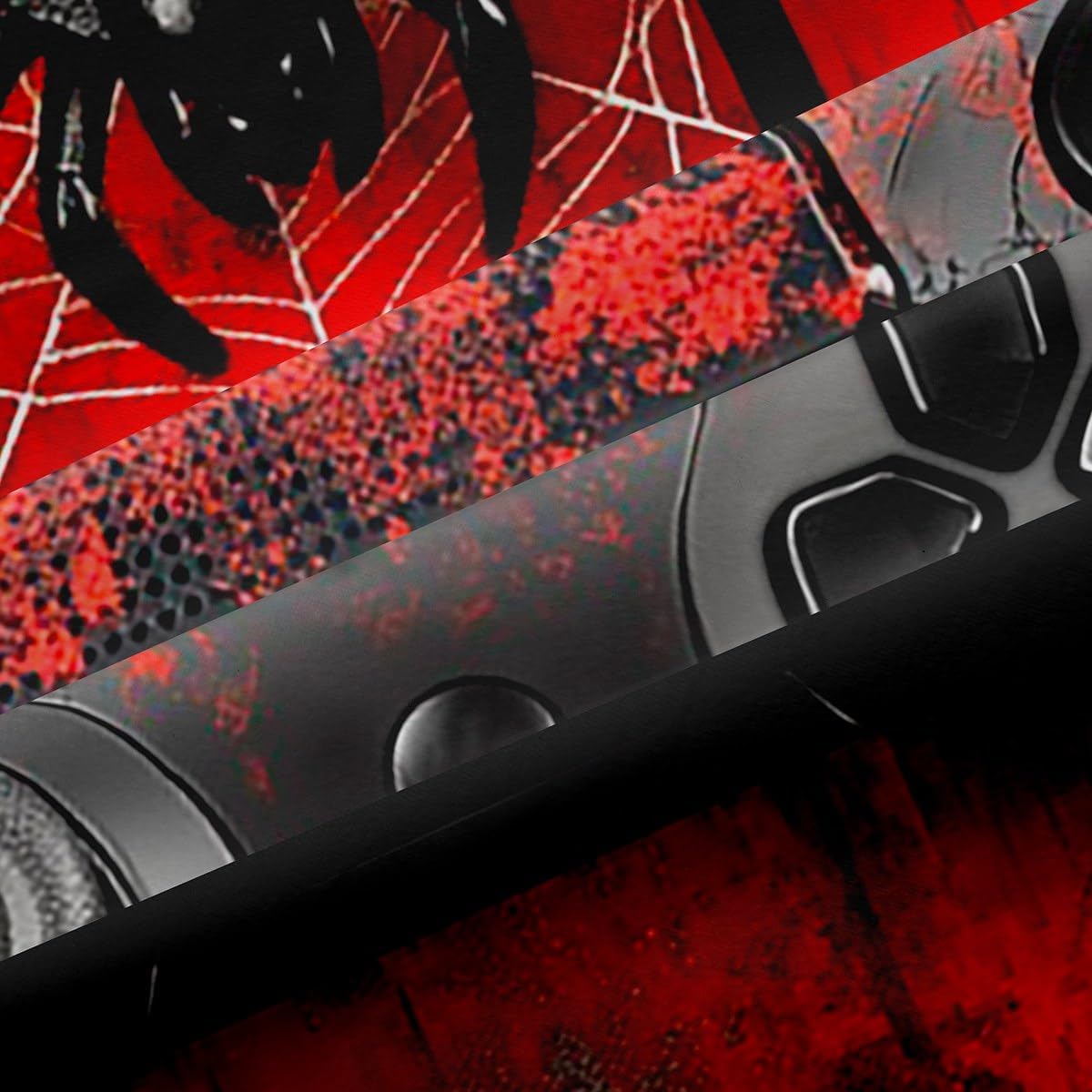 Manfei Gamer Gamepad Kids Window Curtains,Halloween Spider Web Window Drapes for Boys Girls,Tie-dye Graffiti Videogames Controller Console Red Window Treatments Grommet Top 2 Panel Set,38Wx45L inch