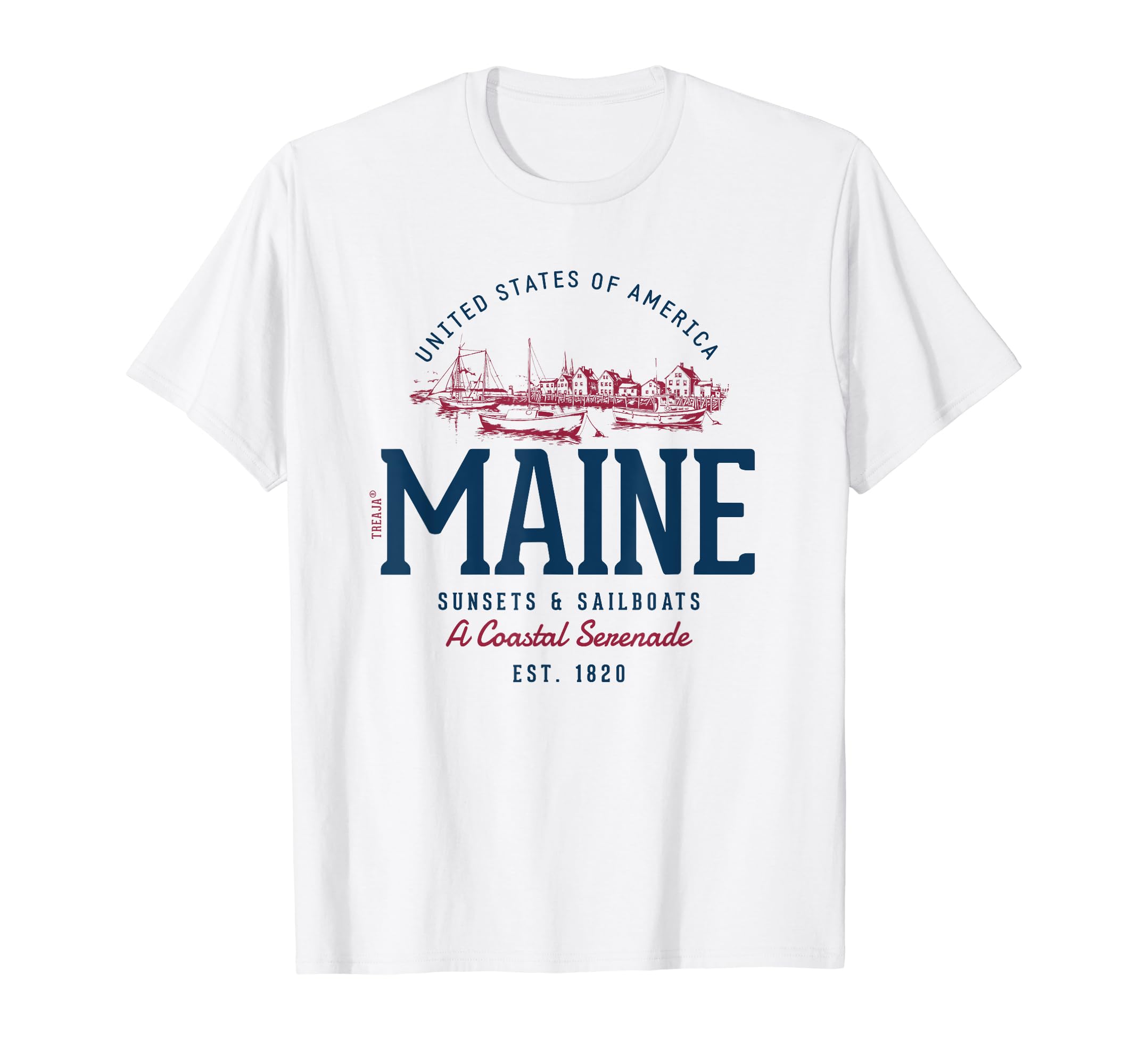 Maine Souvenirs by TreajaVintage-Looking Retro Styled United States Maine T-Shirt