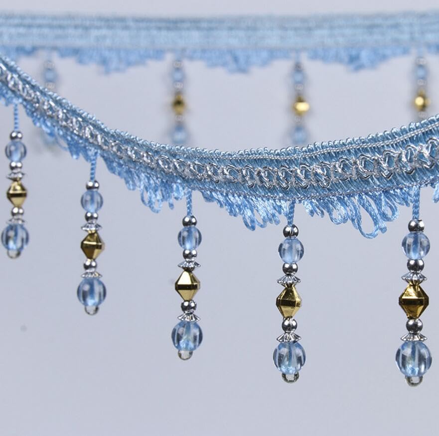 Garniture de pompon tressée en strass de 12 mètres for la couture, la décoration intérieure et les projets d'artisanat(Red)