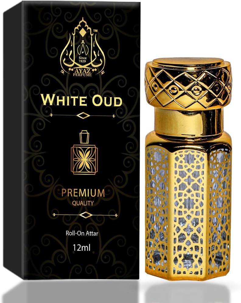 AYAZ Perfume White Oud|Premium Natural Perfume Oil|Luxurious Woody Aroma|Arabian Attar|Premium Attar (12ml)