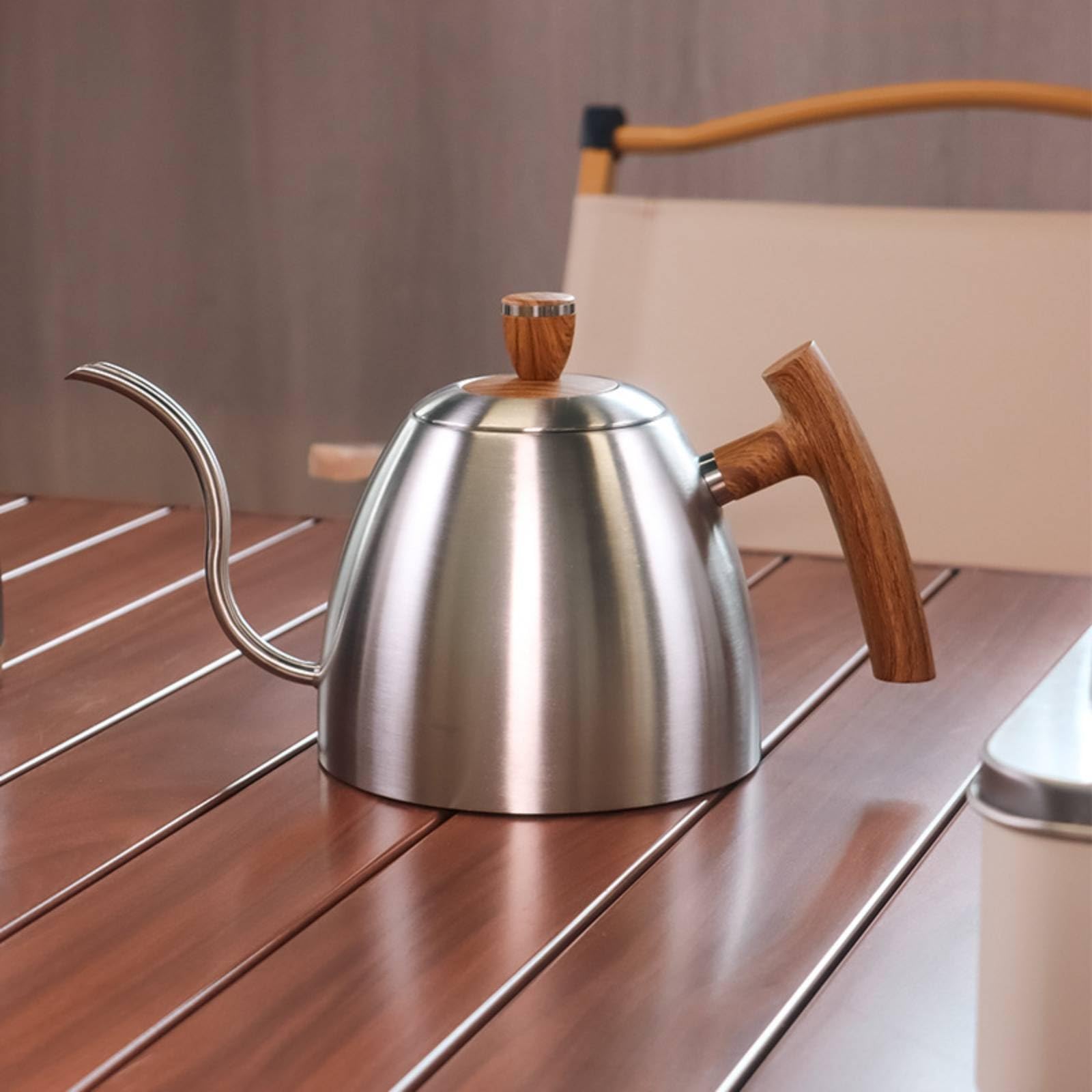 Bollitore con Beccuccio a Collo di Cigno Manuale Bollitore a Collo di Cigno Smussato per Professionisti Del Caffè, Casa, Cucina, Array, Nero, Con Termometro