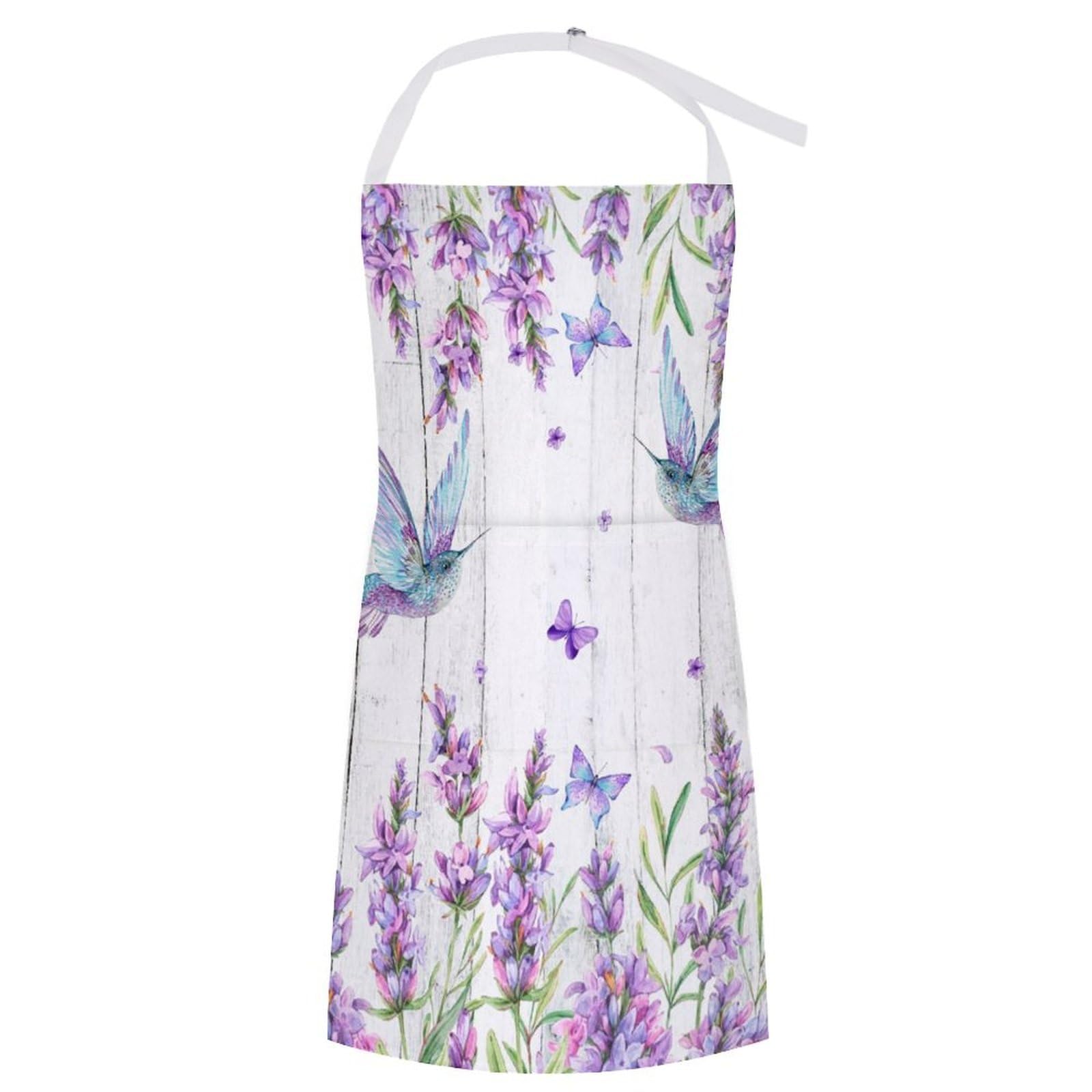 SMAZDFXX Abstract Western Farm Lavender Apron for Women Chef Waterproof Adjustable Bib Apron with 2 Pockets