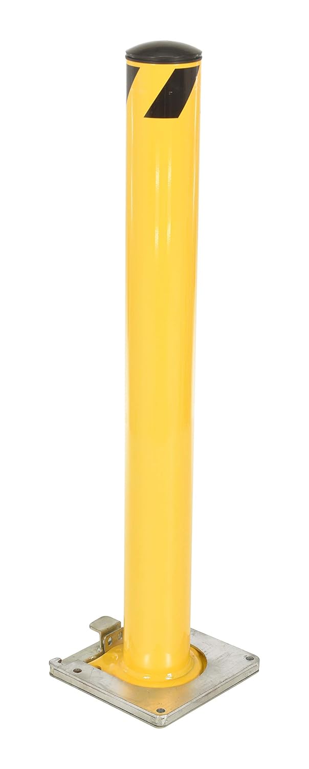 Vestil BOL-RF-42-4.5 Steel Surface Mounted Removable Pipe Safety Bollard 42 In. x 4-1/2 In. Yellow