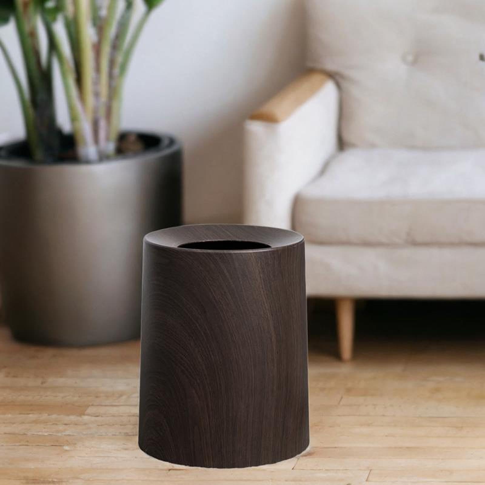 Cestino Gettacarte Decorazione Legno Pattumiera Rotonda Contenitore Carta Bidone Portatile per Bagno Camera Cucina Studio Adatto a Arredamento Interno, S