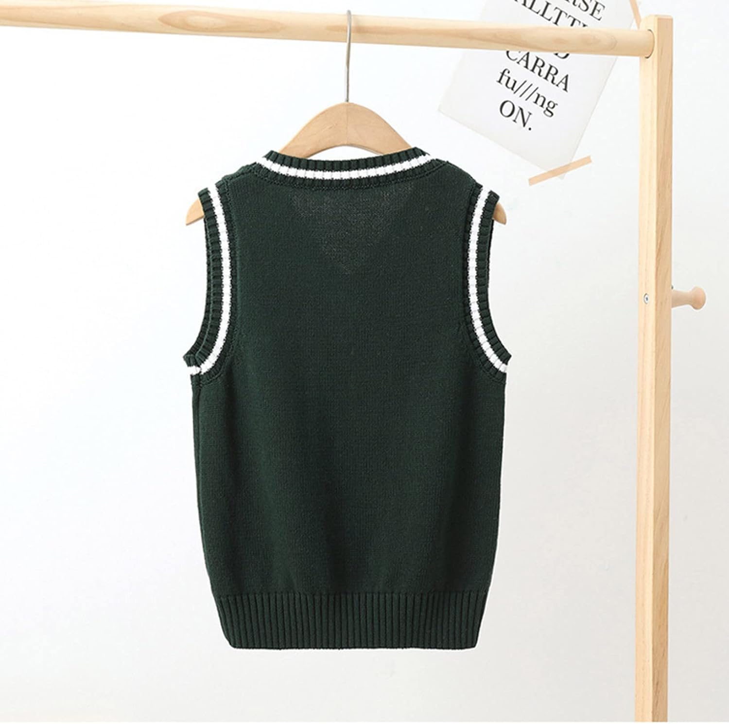 Kids Boys Girls Casual Sleeveless Knit Sweater Vest V Neck Sweater Pullover School Uniform Cardigan