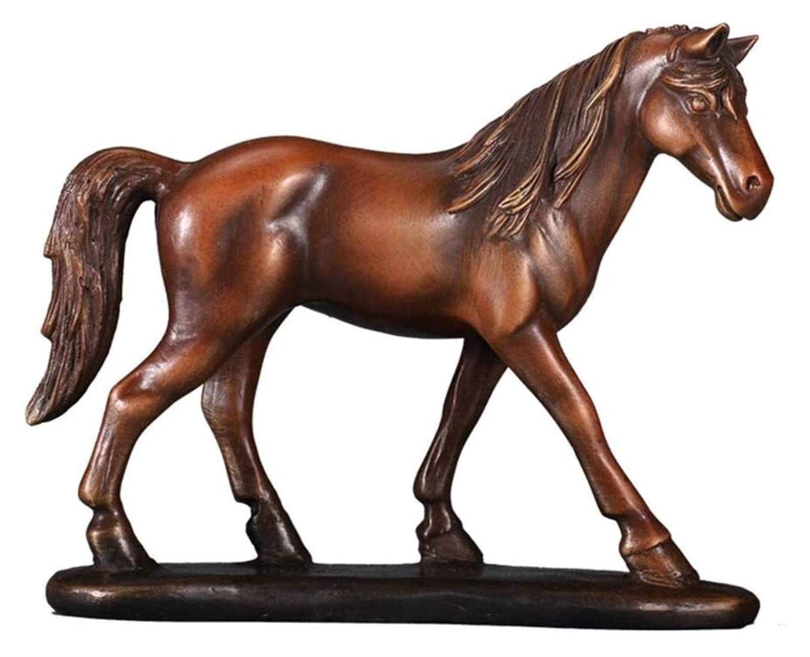 Sculpture de cheval en laiton : statue course et artisanat decoration