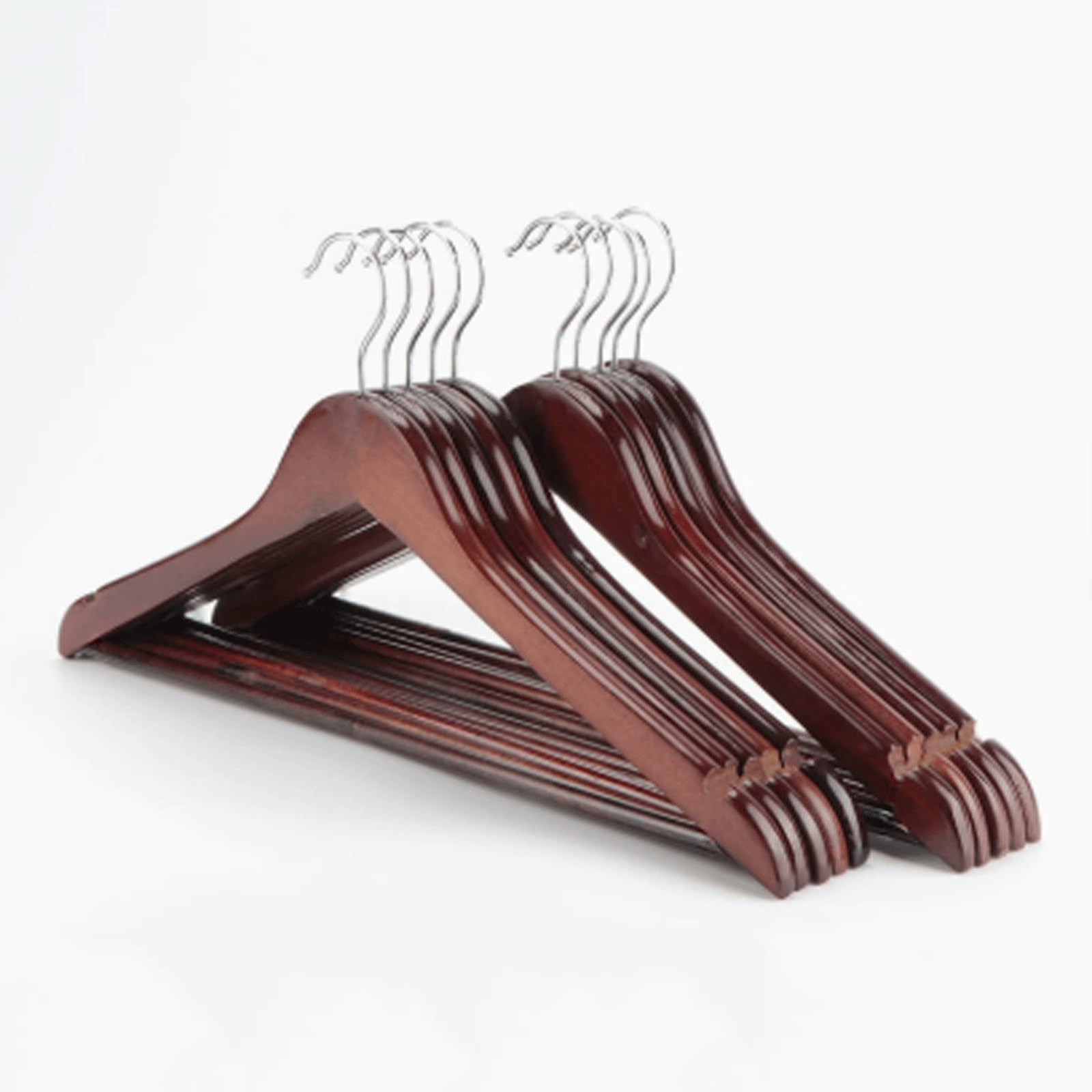 10 Pack Wooden Clothes Hanging Rack 360 Degree Rotation Coat hanger