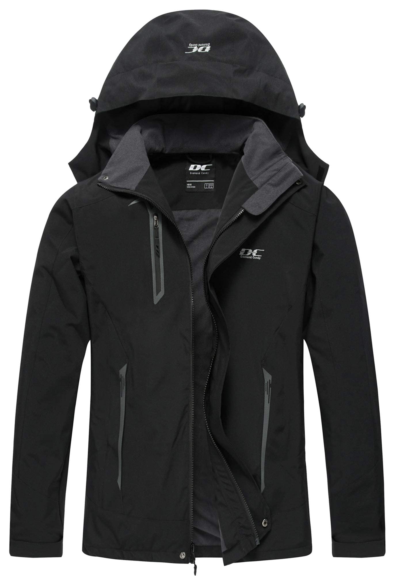 DCmount Übergangsjacke Herren Softshelljacke für Herren mit Kapuze Regenjacke Herren wasserdicht outdoor Jacken für Wandern Camping