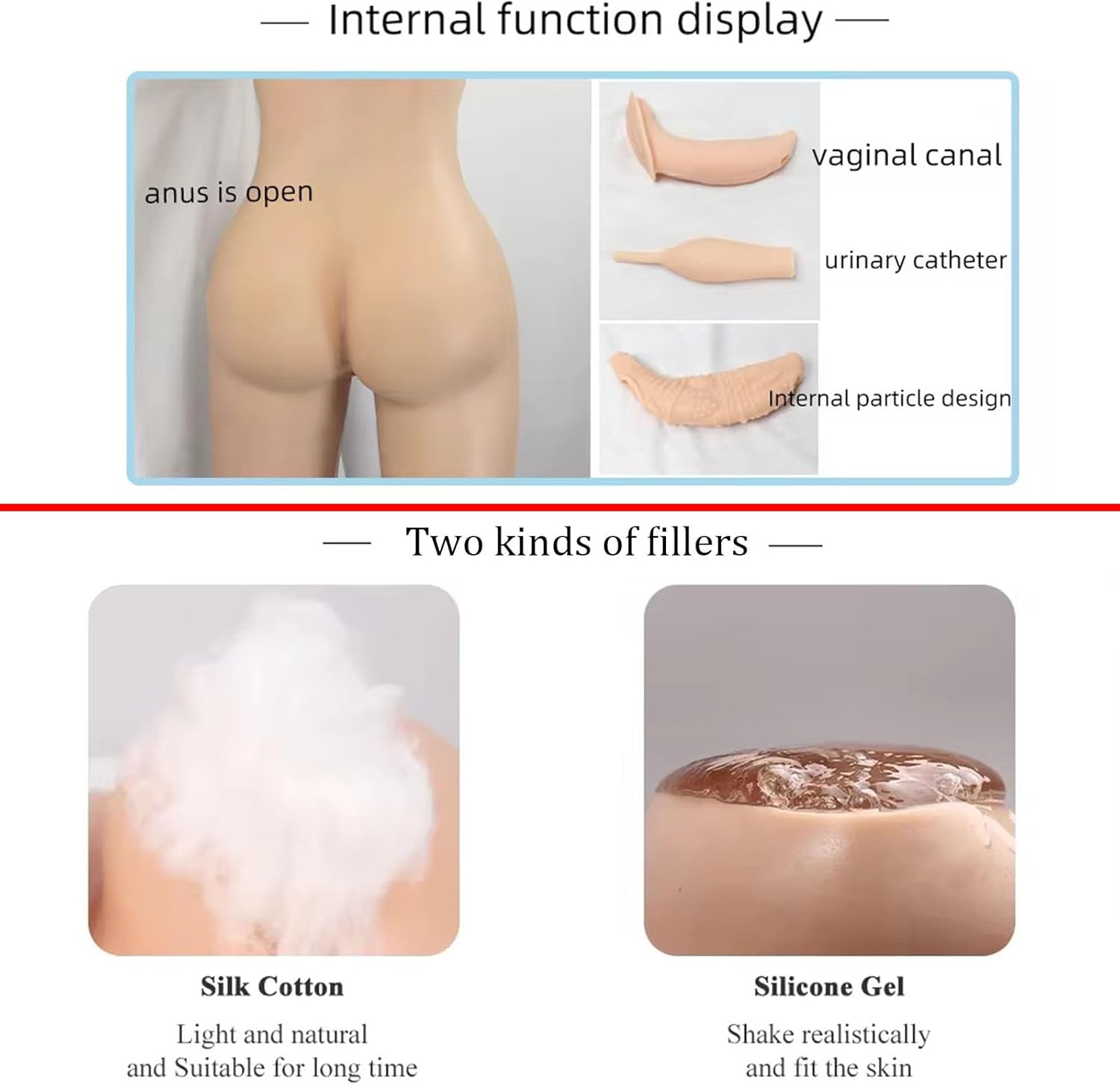 Silicone Bodysuit Realistic Breast Forms C-G Cup Fake Boobs Fake Vagina Jumpsuit for Crossdressers Transgender Drag Queen