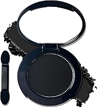 MEICOLY Black Eye Shadow with Mirror,Matte Single Eyeshadow for Halloween,Pressed Powder Eyeshadow Makeup,Matte Shade Eyelid Color Eye Makeup for Women,High Pigment,Long Wear,Waterproof,Intense Color