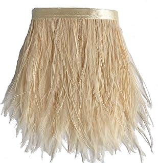 KOLIGHT Pack of 2 Yards Natural Dyed Ostrich Feathers Trim Fringe 4~5inch for DIY Dress Sewing Crafts Costumes Decoration...
