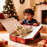 Vista 7 de Animal de peluche de guepardo de 19 pulgadas, diseño de leopardo realista, guepardo, guepardo, peluche, lindo jaguar, peluche de cumpleaños