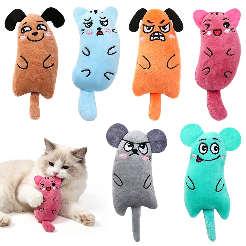 Catnip Toys, Interactive Teeth Cleaning Plush Toys for Indoor Cats
