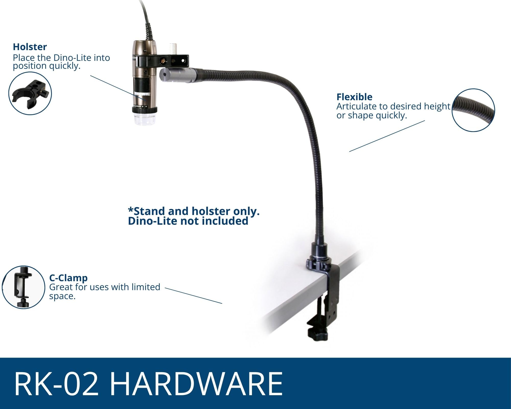 GOOSENECK Stand, 60CM ARM, Microscope RK-02 by DINO-LITE