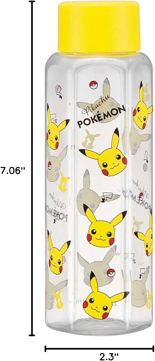 Skater PDH4-A Easy to Hold Hexagonal Water Bottle, Plastic, 11.8 fl oz (350 ml), Clear, Transparent, Blow Bottle, Direct Drinking, Lightweight, Pokemon, Boys