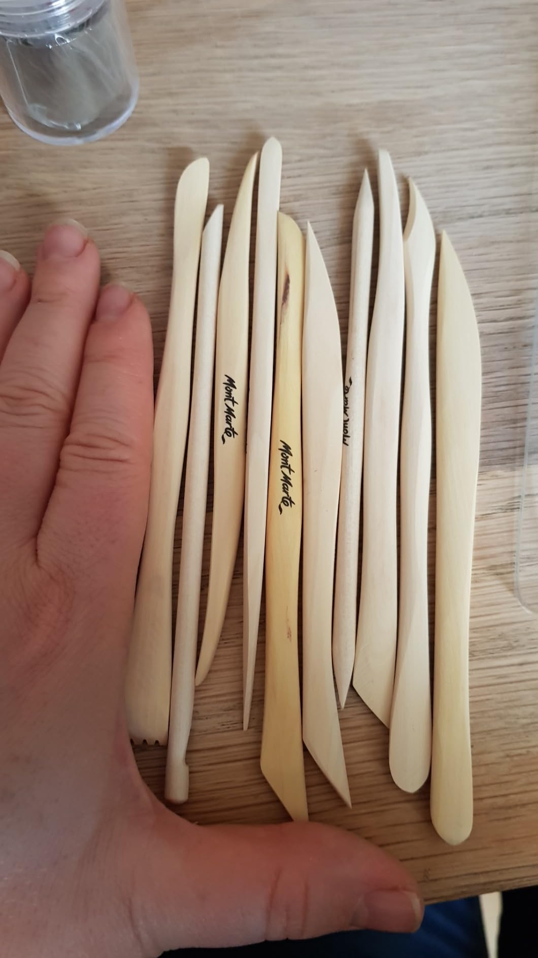 Set 10 Outils Modelage Mont Marte - Bois Double Face - Pour Argile, Polymère, Céramique